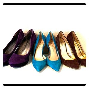 Colorful suede pumps!